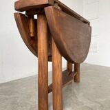 Round folding pine table mountain furniture