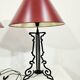 Paire Unique de Lampes de Table/Art Déco/Vintage – Bourgogne et Or/Années 1980