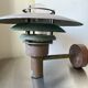 Pair large classic danish mcm outdoor wall lamps in  copper