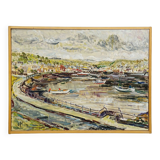 Oban Harbour, Scotland, 1977 – Oil painting by Alexander Michael