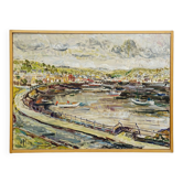Port d'Oban, Écosse, 1977 – Peinture à l'huile par Alexander Michael