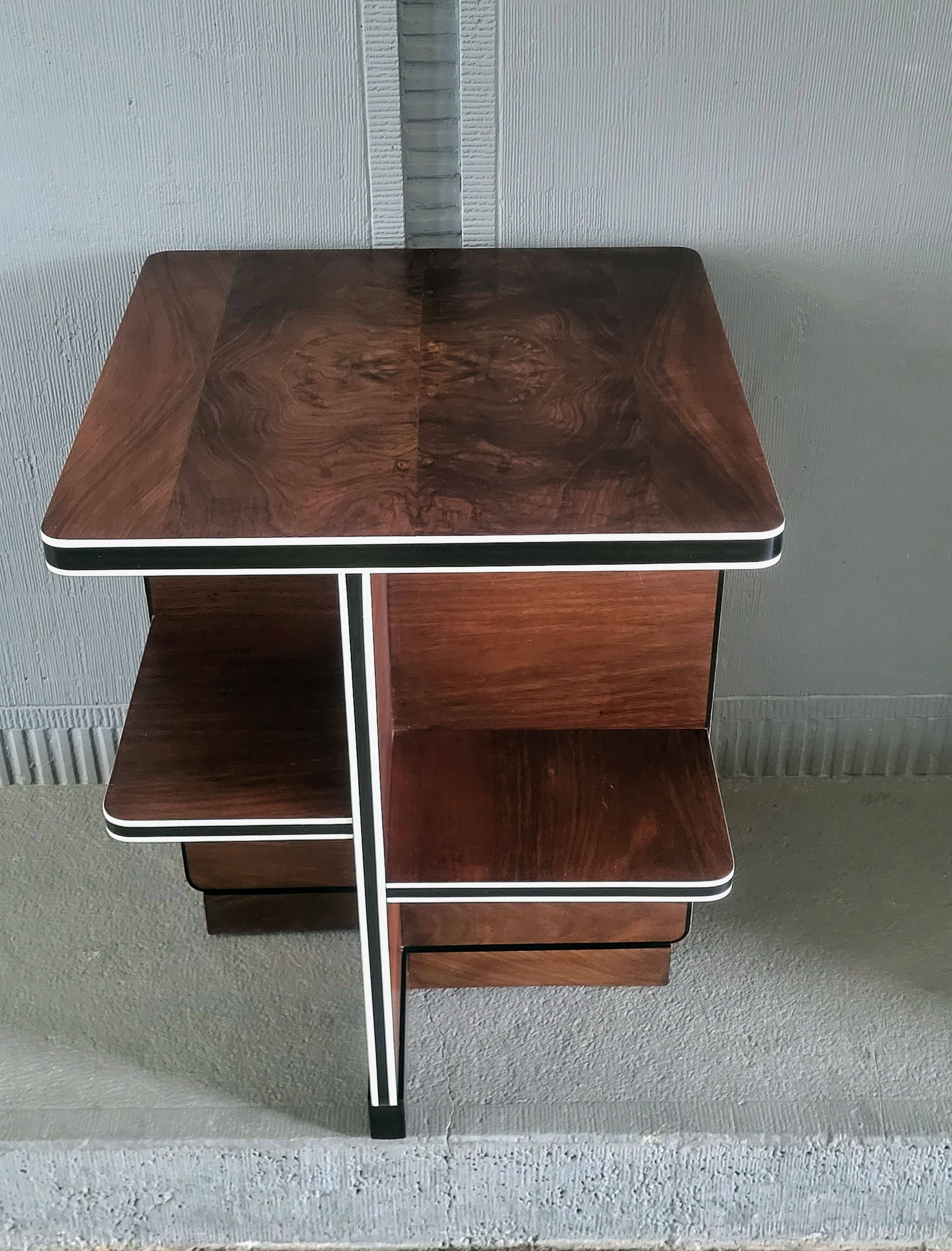 Art Deco coffee table by Waring & Gillow, 1930s, walnut, burr walnut top