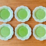 Set of 6 flat plates 27 cm glass