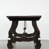 Antique Spanish table from the early 18th century with  a cast iron base