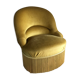 Fauteuil crapaud à franges vintage