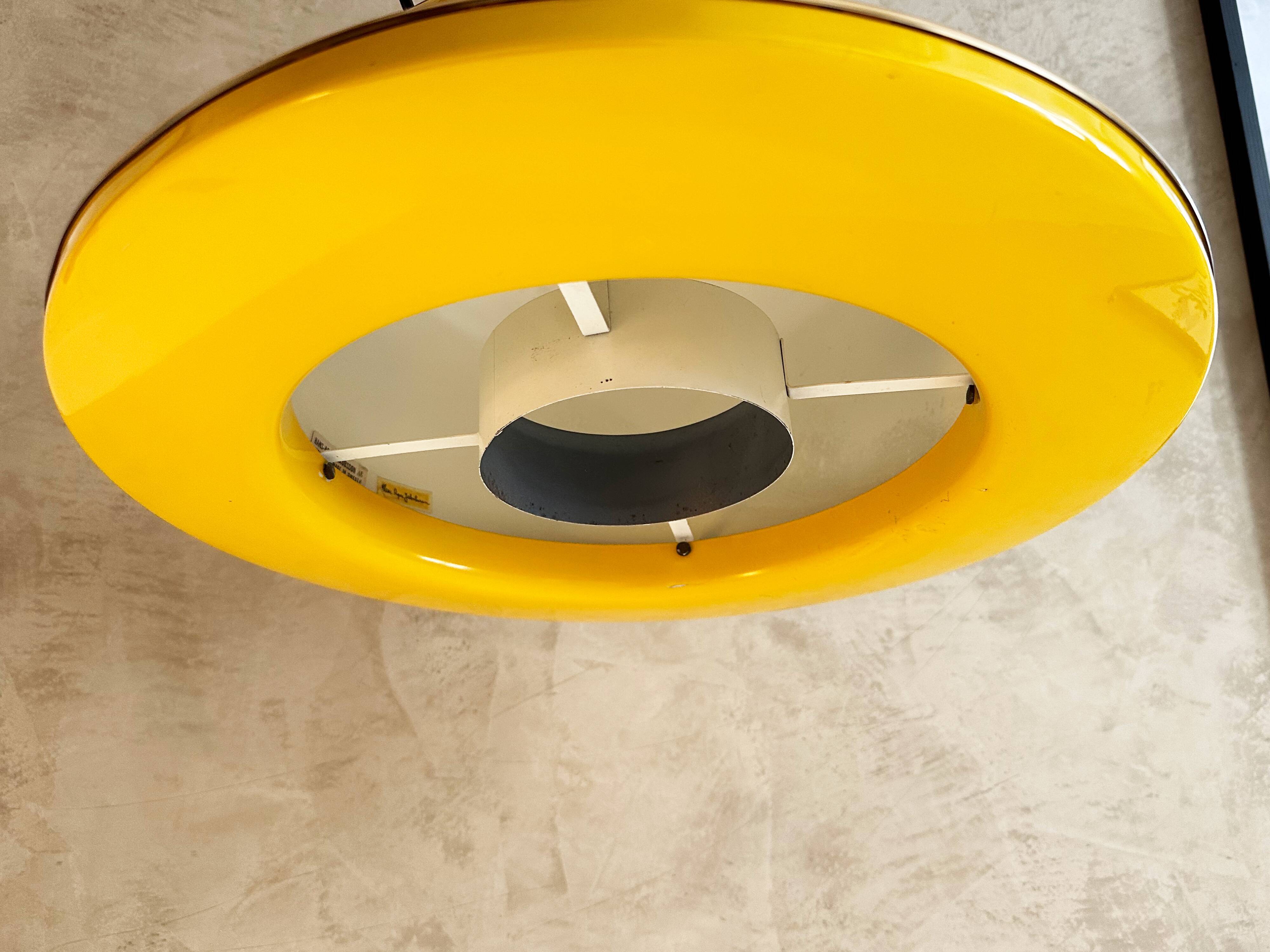 Hans Agne Jakobsson - Yellow Pendant Hat Lamp - Markaryd Sweden