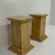 Pair of Art Deco Travertine Columns, Italy, Elegant Design, 1940s