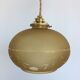 Vintage hanging lamp in frosted glass and floral prints