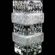 Vintage glass vase, block vase, textured surface, relief decoration