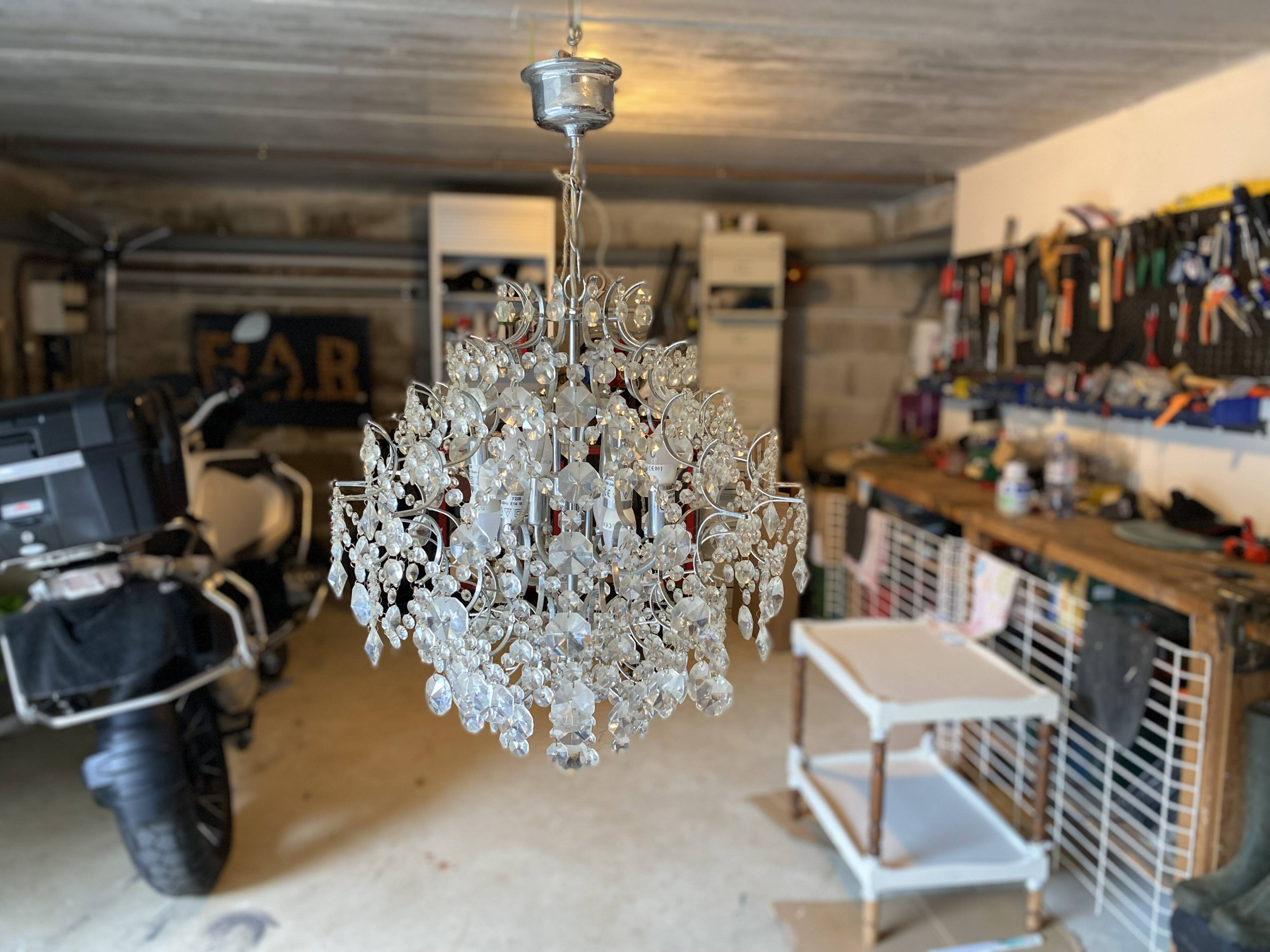 Lustre  cristal gouttes de pluie