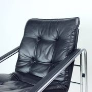 Mid Century Lounge Chairs In Chrome And Faux Leather, Czechoslovakia 1960s, Set Of 2