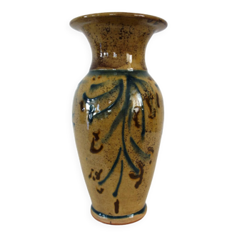 Signed glazed terracotta vase h28cm