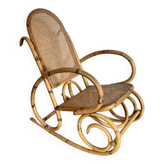 Rocking-chair en rotin modèle adulte