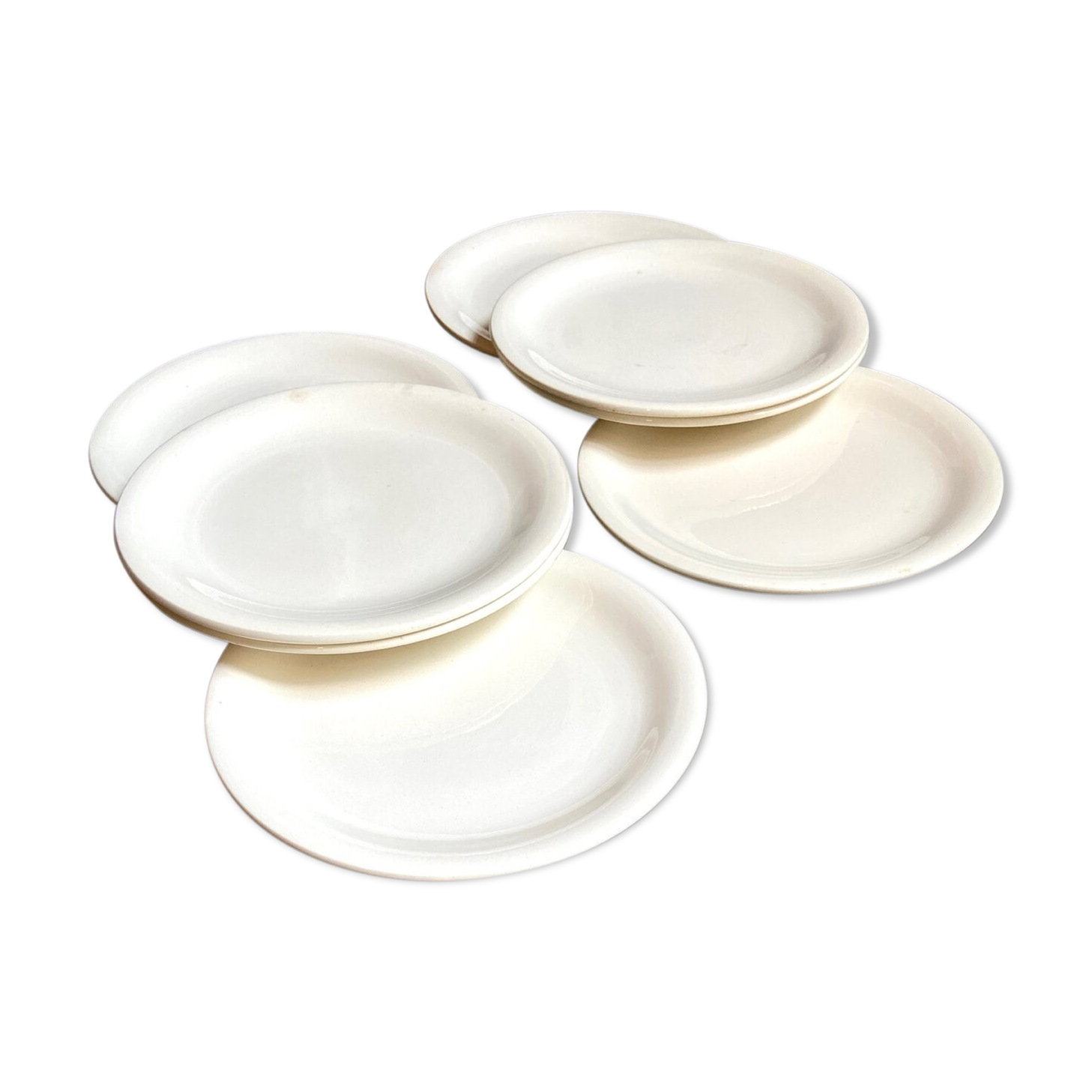 8 flat plates Sarreguemines in white earthenware