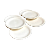 8 flat plates Sarreguemines in white earthenware