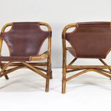 Set of four Mid-Century Modern bamboo armchairs, Spain, 1960