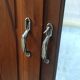 Old art nouveau 3-door wardrobe with mercury mirror