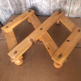 Old Extensible Wall Coat Rack x7 Vintage Wooden Ball Hooks #A704