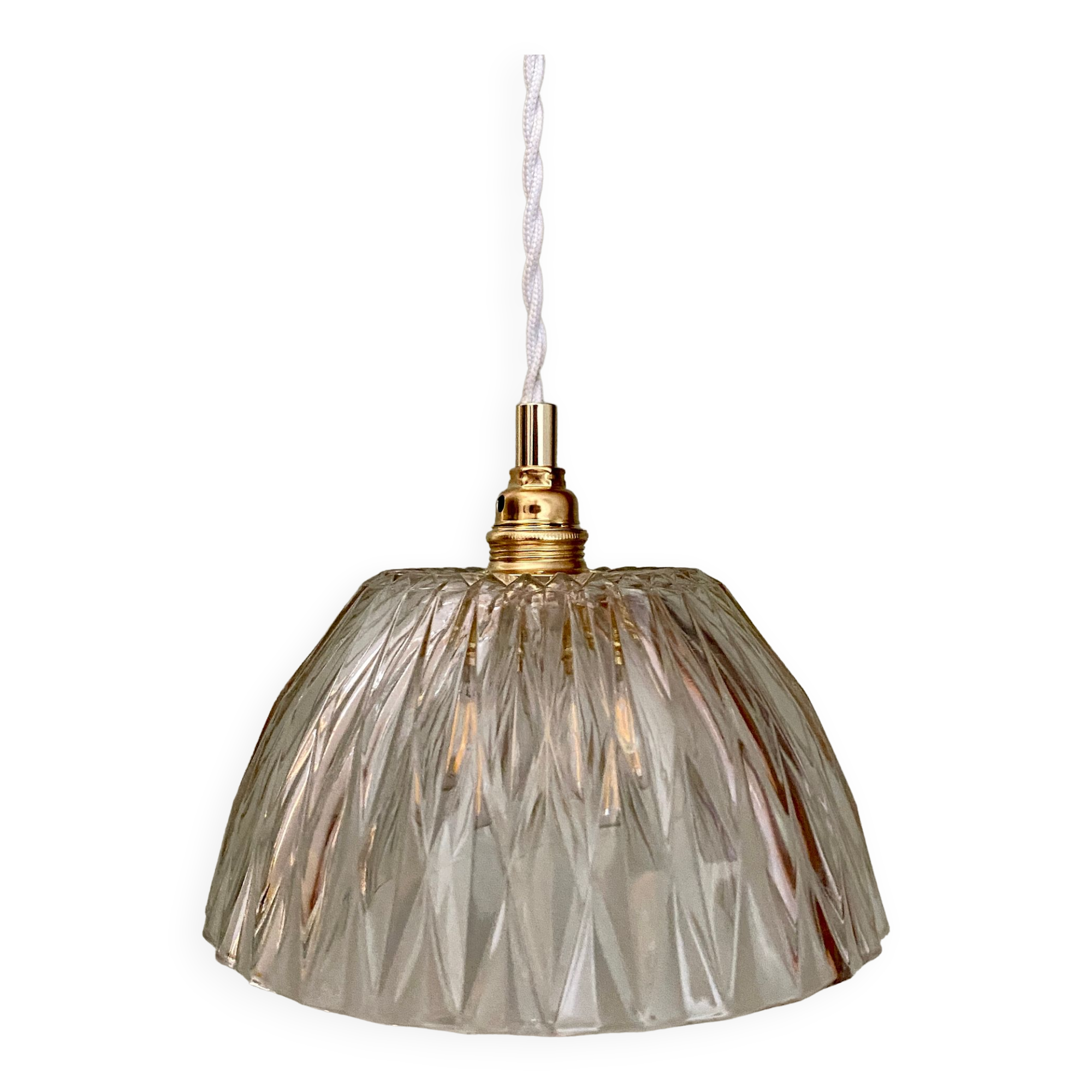 Vintage lamp lamp in molded glass