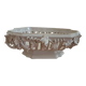 Malicorne fruit bowl in white pierced faience with monogram TE.