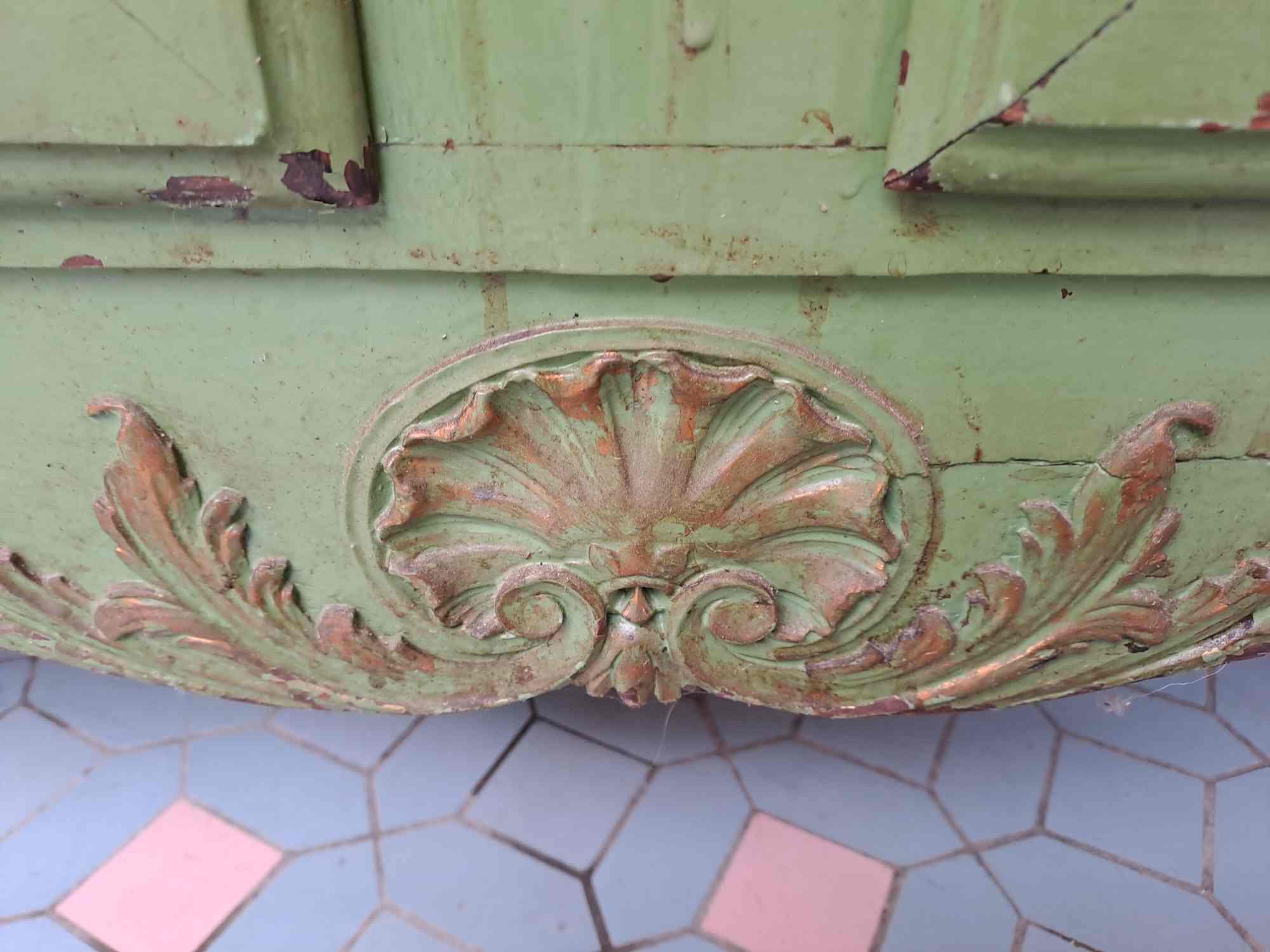 Small sideboard Louis XV look industrial workshop