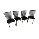 Set of black scoubidou chairs