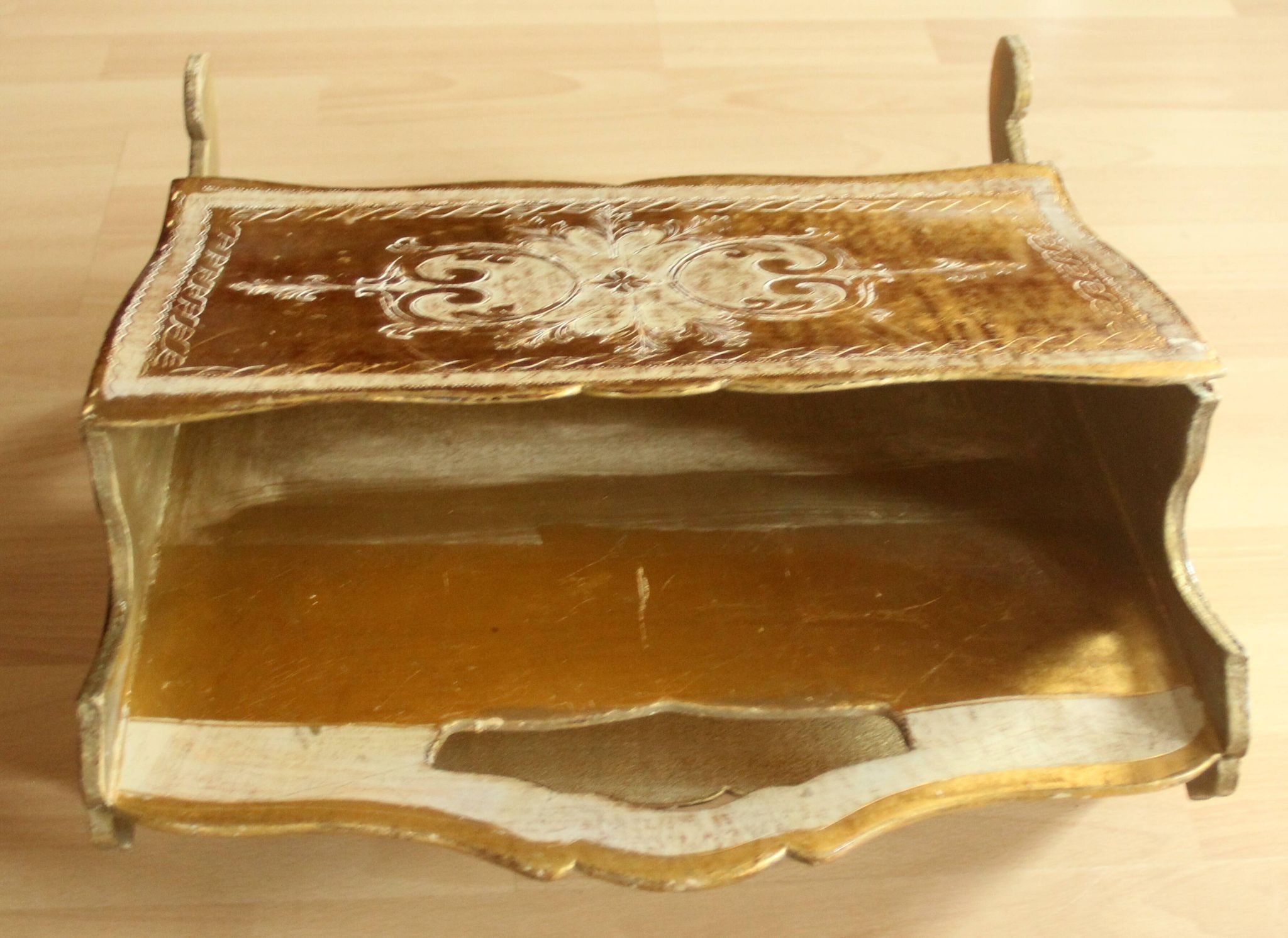 1950s - florentine wooden magazine rack - Vintage - made in Italy