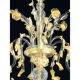 Huge Luxury Italian Chandelier With Flowers and Leaves Murano Glass