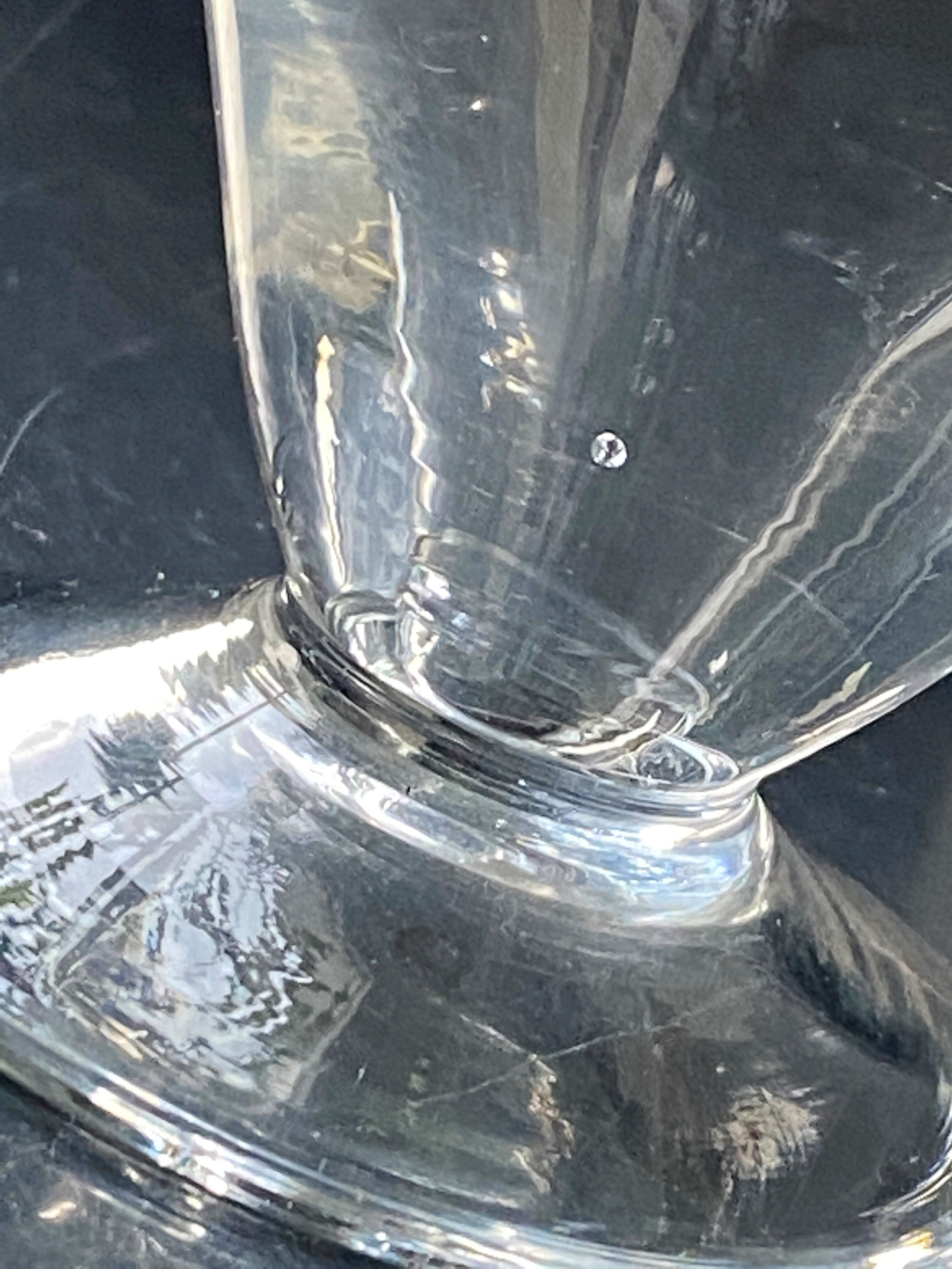 Duo of engraved glass water glasses