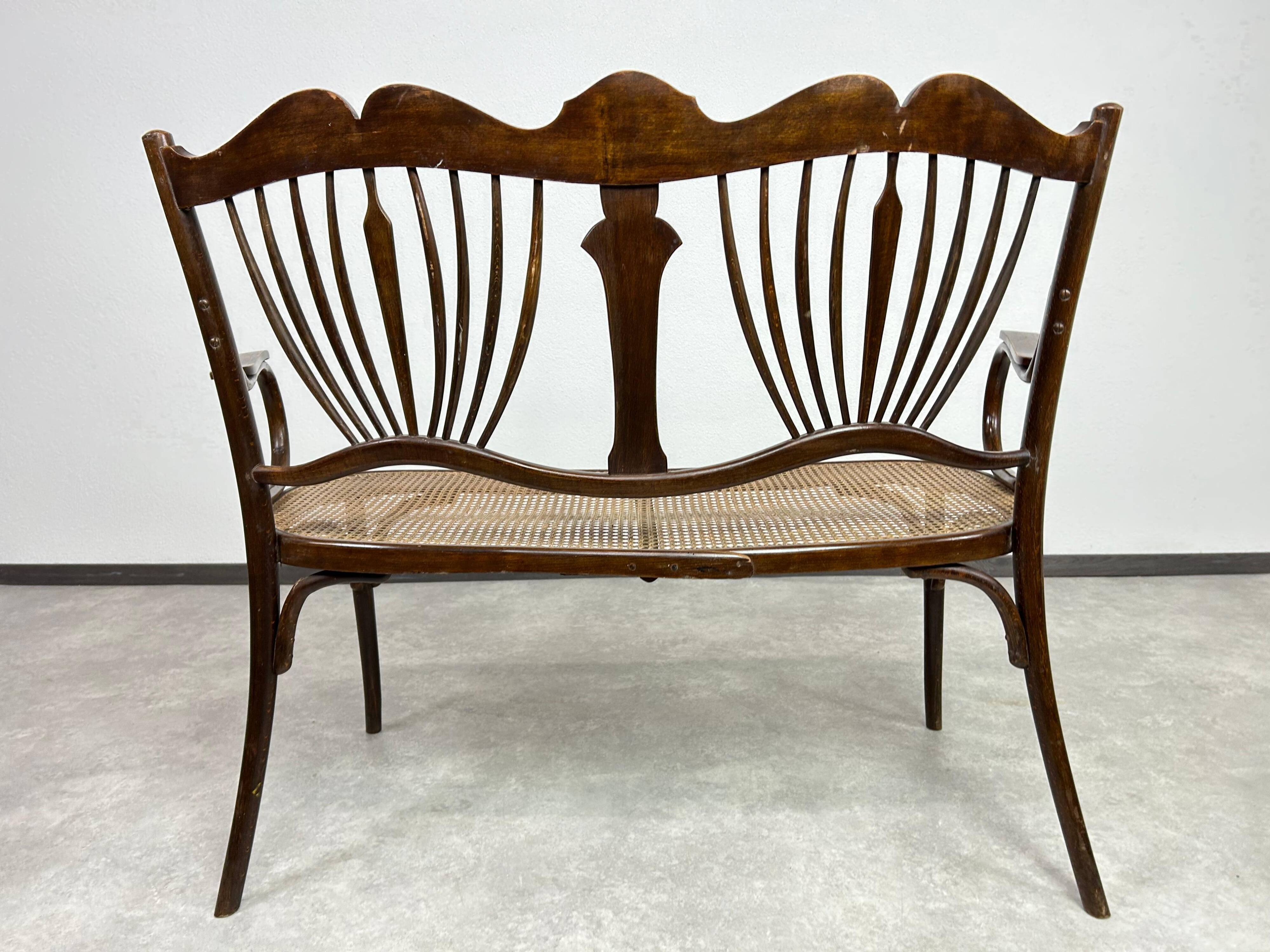 Art Nouveau seating group by Fischel Austria