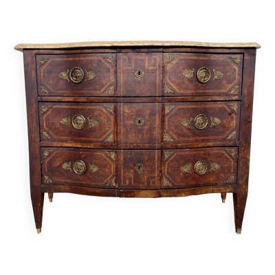Commode Louis XVI début XIXᵉ – Marqueterie & Marbre ✨��