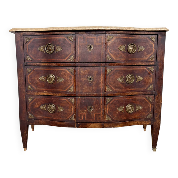 Commode Louis XVI début XIXᵉ – Marqueterie & Marbre ✨��