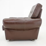 1970s Danish Brown Leather Armchair, Denmark