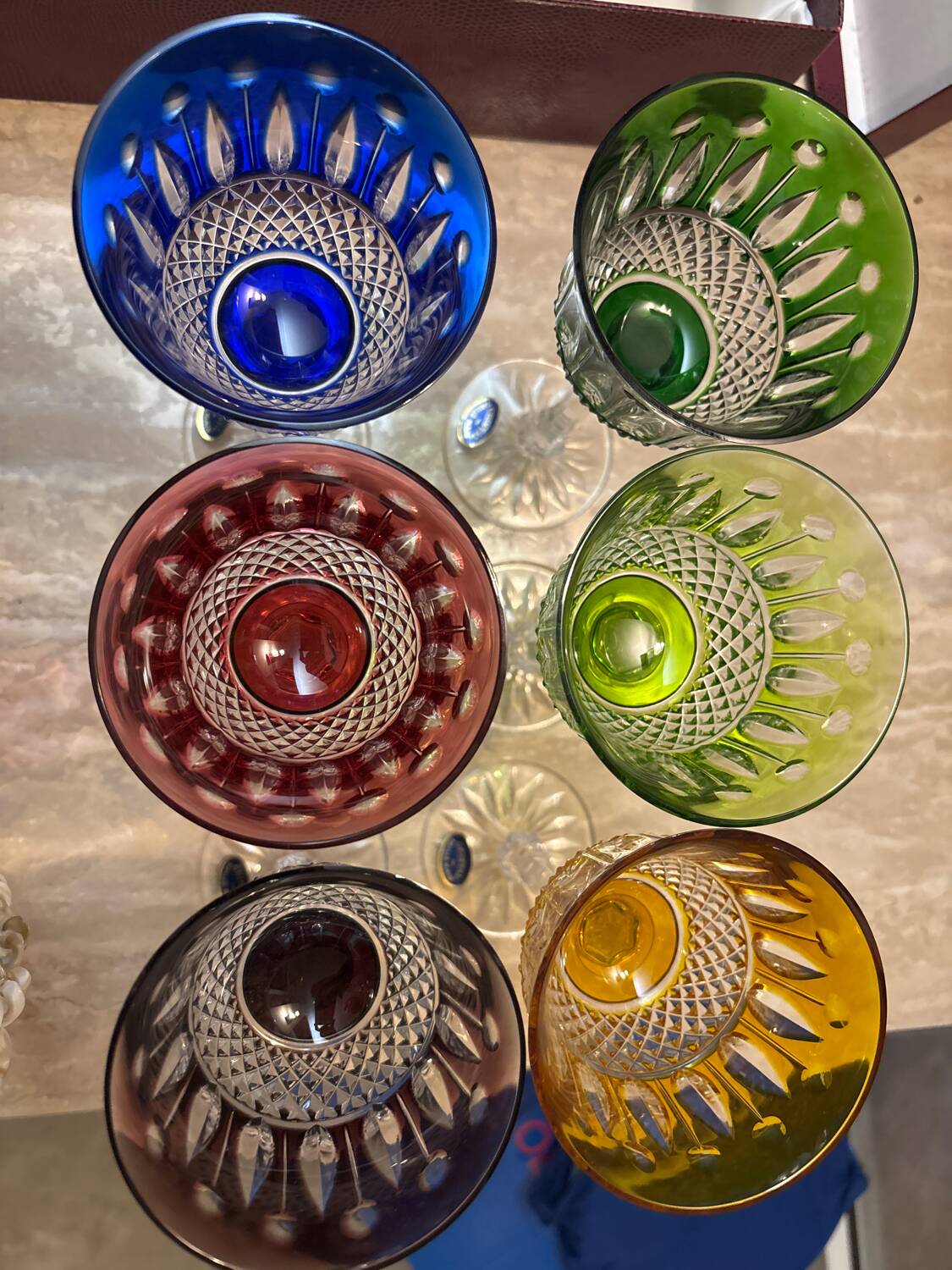 6 Roemers crystal wine glasses