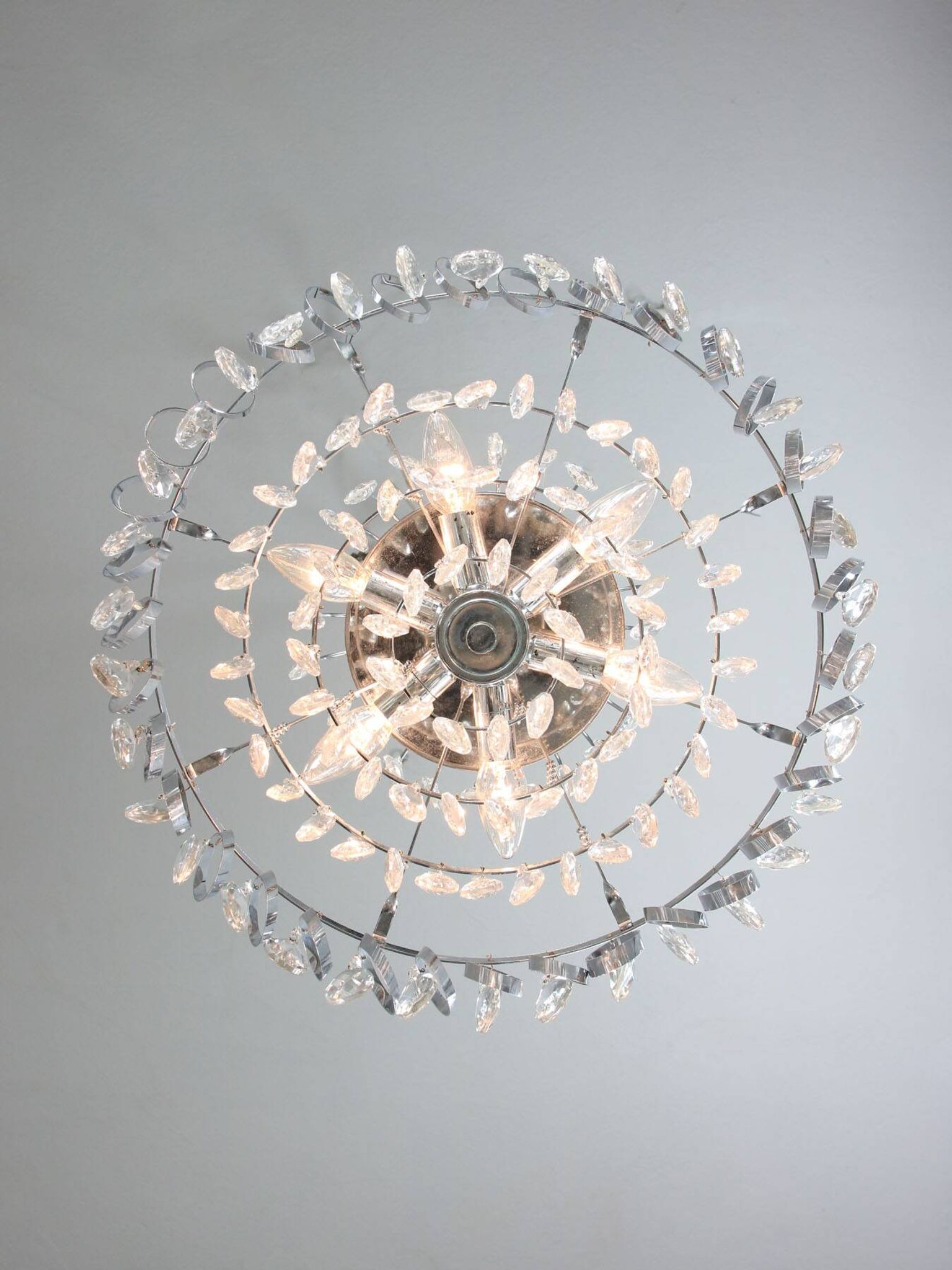 Vintage Viennese Medium Sized Crystal Chandelier, 70s