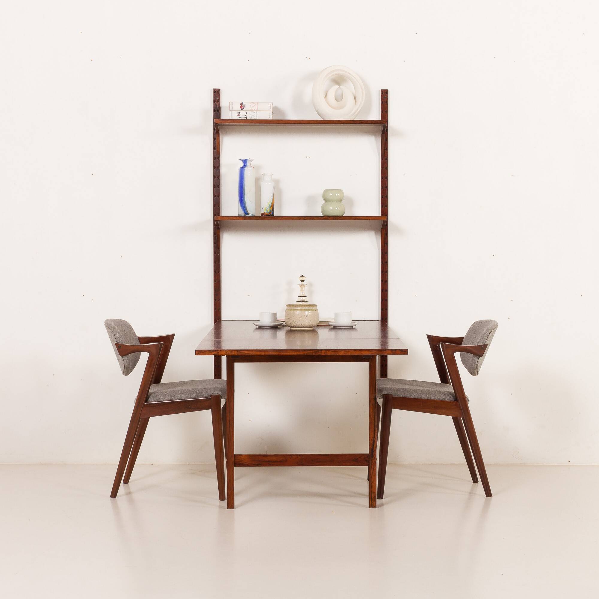 Poul Cadovius shelving wall unit with extendable  desk or a table for Cado,