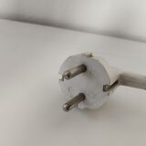 vintage bedside lamp in teak, brass and glass, 60s te