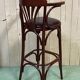 Beech bar stool from the 1980s - skaï seat