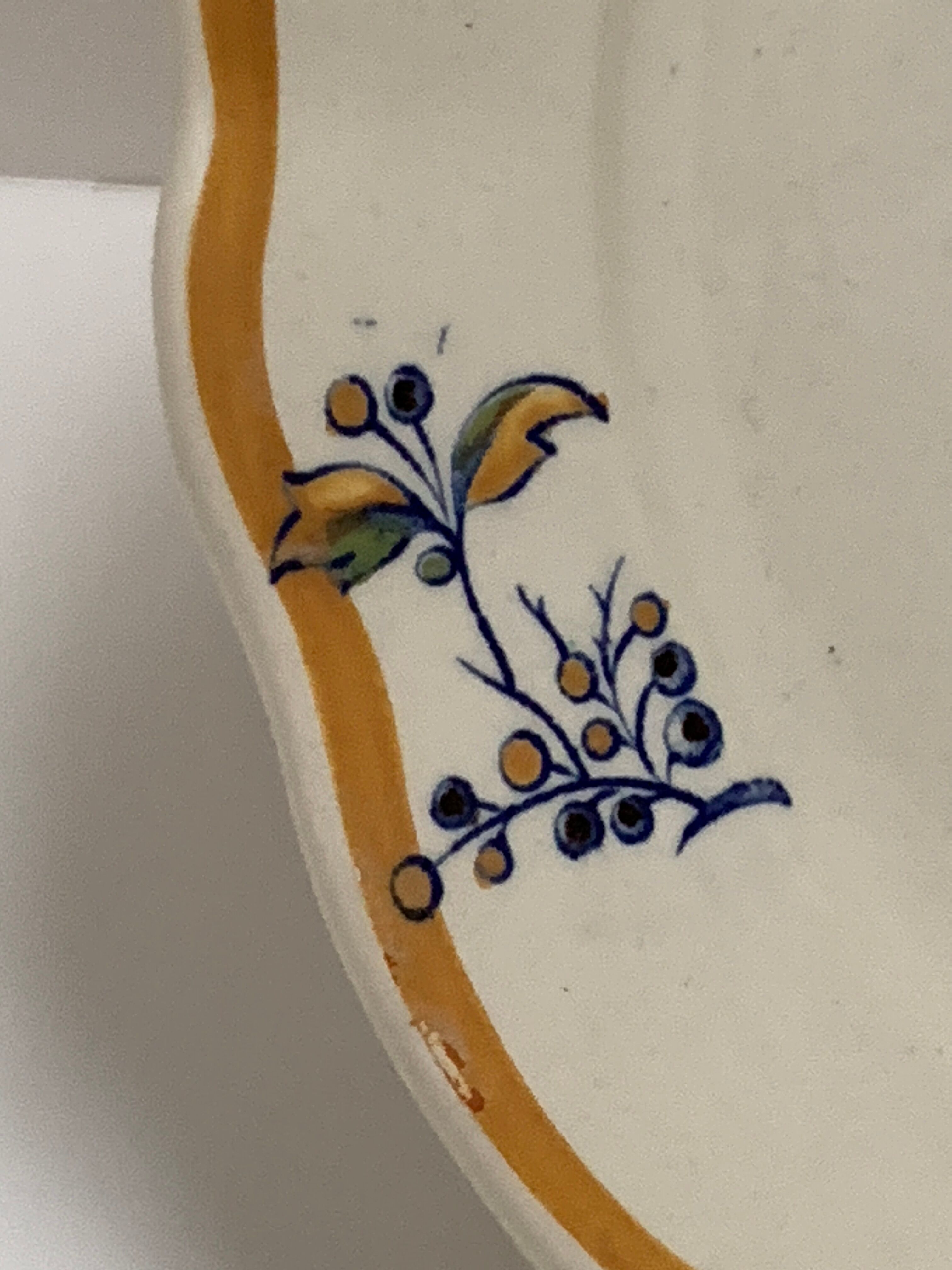 12 art nouveau flat plates from Boch La Louvière, peacock model
