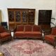 Salon baroque en velours bordeaux et bois