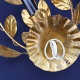 Pair of mourning sconces in gilded sheet metal