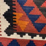 Vintage Afghan Tribal Kilim Wool Rug 252x154 cm Red, Orange, Brown, Black Large