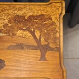 Table de salon art nouveau en marqueterie