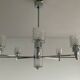 Vintage Italian chandelier from the 60s in chromed metal and glass