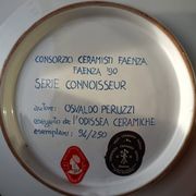 Osvaldo Perruzzi designer of polychrome faience plates.