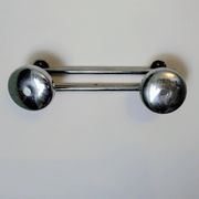 Double wall hook in chrome metal, vintage style.