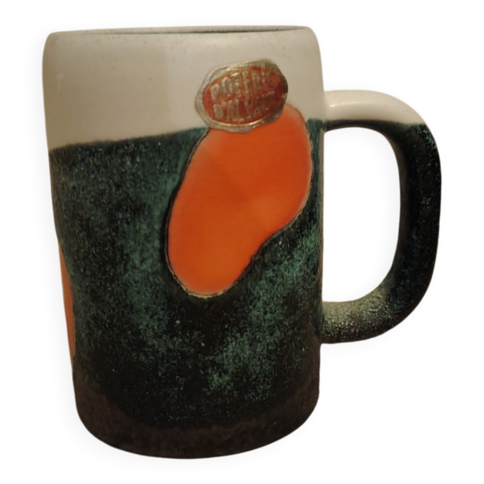 Vintage 1970s ceramic mug Alsace style Elchinger