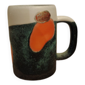 Vintage 1970s ceramic mug Alsace style Elchinger