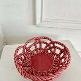 Pink woven ceramic bowl