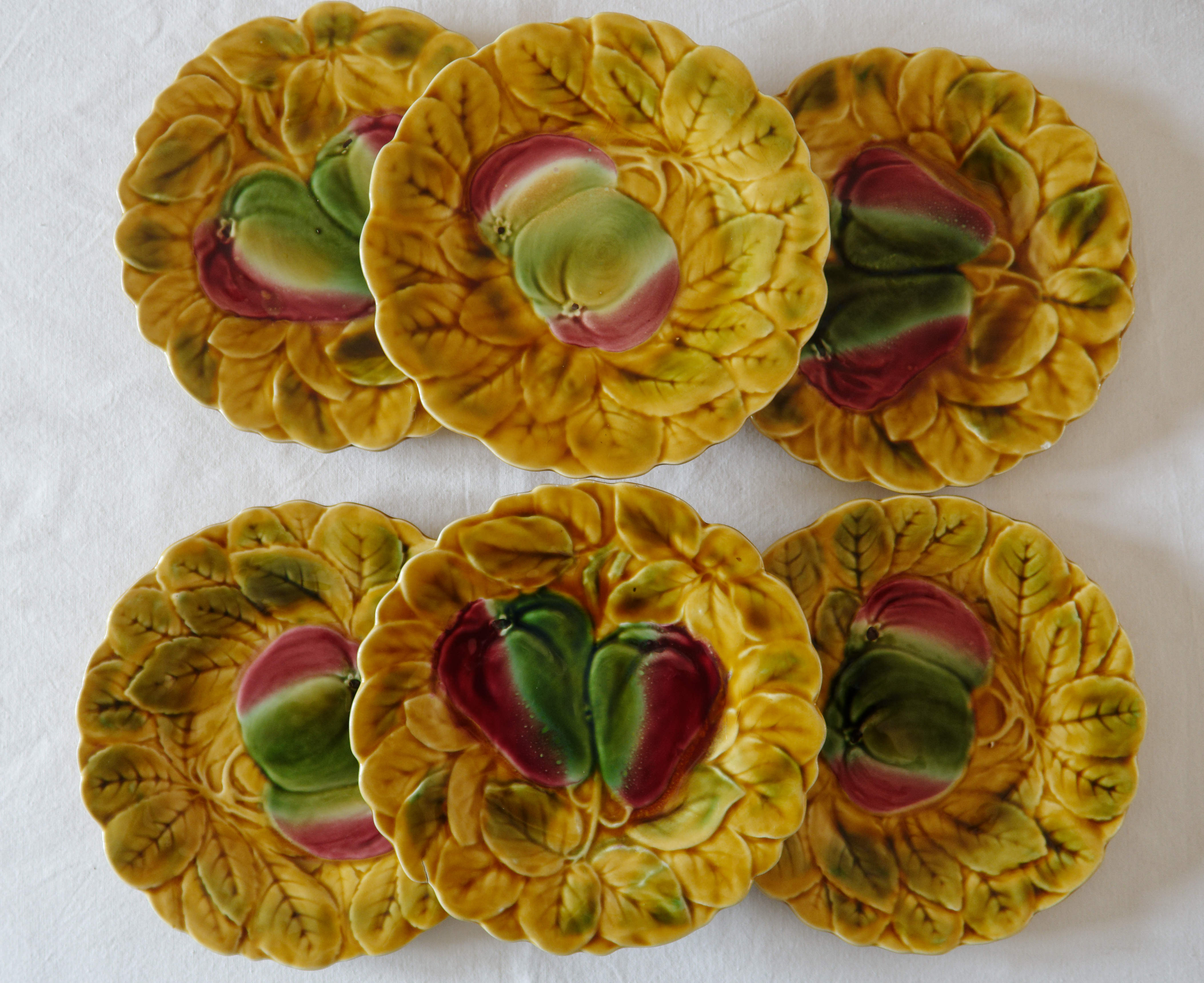 lot 6 dessert plates slurry Sarreguemines